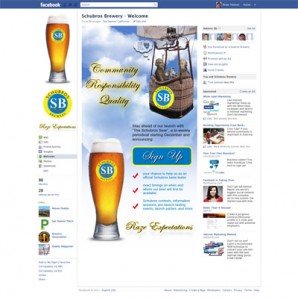 Schubros Brewery Custom Facebook iFrame Application welcome landig page