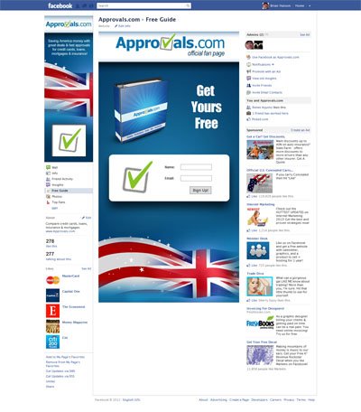 Approvals.com Offical Facebook Fan Page iFrame Application Welcome Landing Tab Guide designed by CustomTwit.com