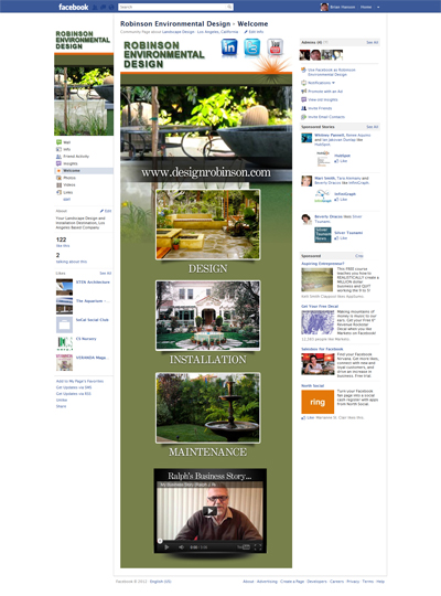 Robinson Environmental Design Custom Facebook iFrame Application Welcome Landing Page Designed by CustomTwit.com