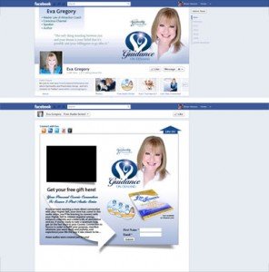 Eva Gregory Custom Facebook Business Page Timeline Cover Image, App Views & Welcome Landing Page designed by CustomTwit.com