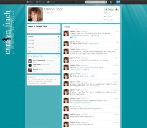 @carolynfinch Custom Twitter Background, Social Media Branding designed by CustomTwit.com
