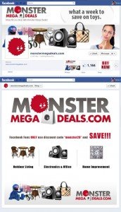 MonsterMegaDeals.com Custom Facebook Timeline Cover Image, App & App View designed by www.CustomTwit.com