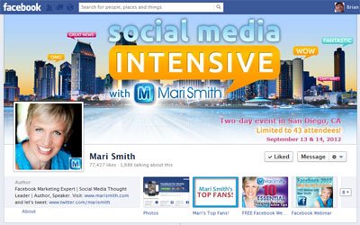 Mari Smith Facebook Fan Page Custom Facebook Timeline Cover Image designed by CustomTwit.com