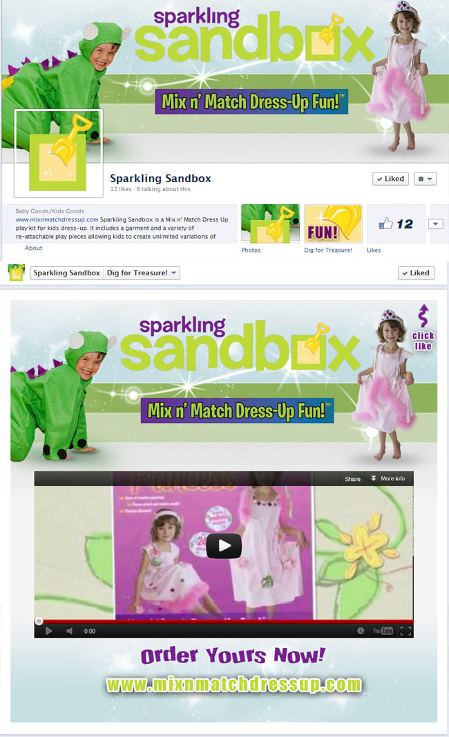 Sparking Sandbox Custom Facebook Timeline Package designed by www.CustomTwit.com