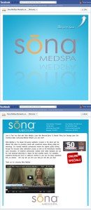 Sōna MedSpa Memphis and Little Rock custom Facebook iFrame application with like gate reveal.