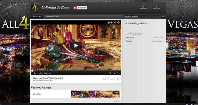 All4Vegas.com Custom Youtube Background Skin & Avatar
