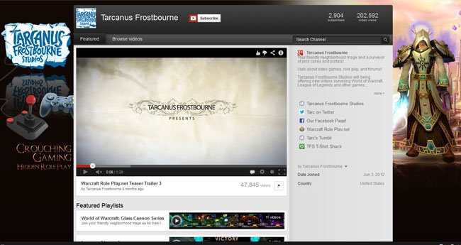 Tarcanus Frostborne Studios Custom YouTube Background Skin