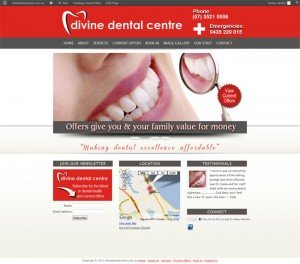 Divine Dental Centre custom WordPress site and blog social media branding provided by www.CustomTwit.com