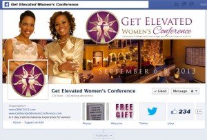 Get Elevated Women's Conference Facebook Timeline Cover Image & Free Giveaway App for Consistent Social Media Branding provided by www.CustomTwit.com