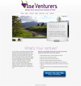 Vine Venturers Custom WordPress Site & Blog designed by www.CustomTwit.com