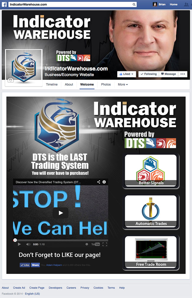 Indicator Warehouse with Adam Halpern Custom Facebook Timeline Cover, Avatar & iFrame Application