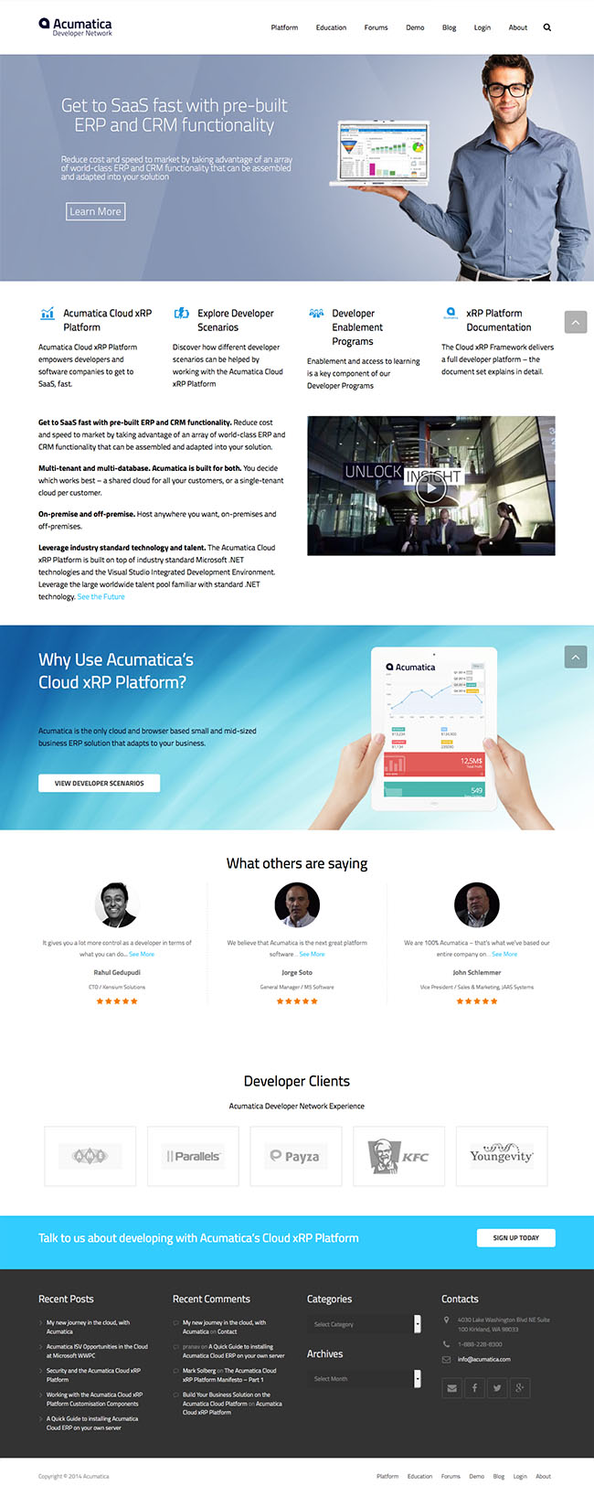 Acumatica Cloud ERP Developers Site and Blog using the Impreza Responsive Wordpress Theme