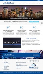 Stratus Global Network Technology custom WordPress site and blog. Web design including graphic design and responsive theme.