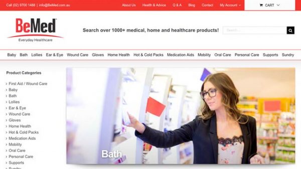 BeMed Everyday Healthcare WordPress Design with eCommerce platform.